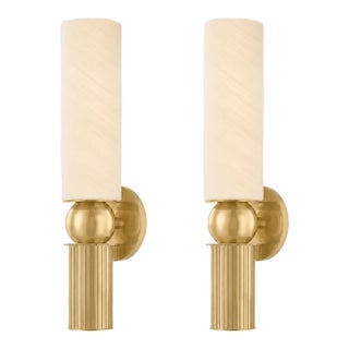 Corbett Lighting Ronda Vintage Brass Light Wall Sconce - a Pair For Sale