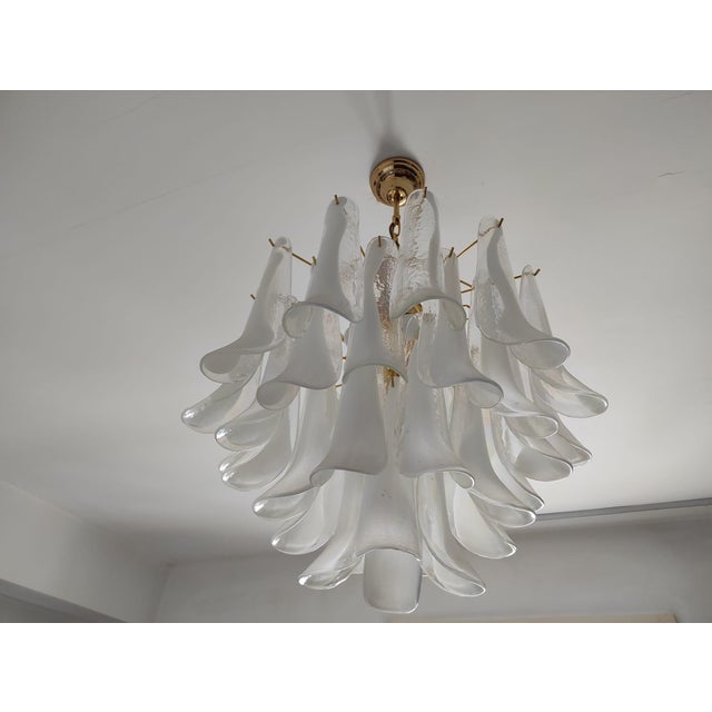 1970s Six-Light Murano Glass Petal Chandeliers, 1970s, Set of 2 For Sale - Image 5 of 12