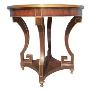 Ethan Allen Attributed Neoclassical Empire Revival Mahogany Sunburst Center Table For Sale