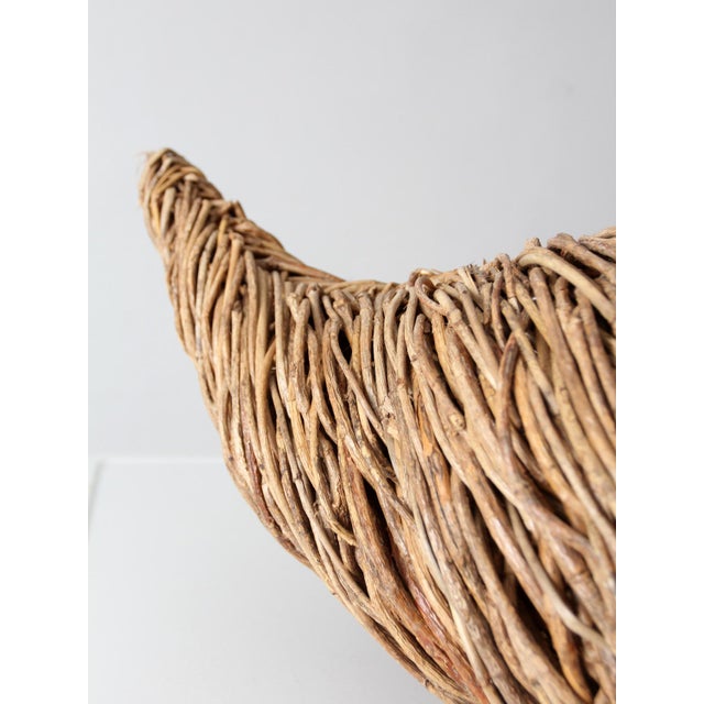 Vintage Woven Cornucopia Basket For Sale - Image 12 of 14