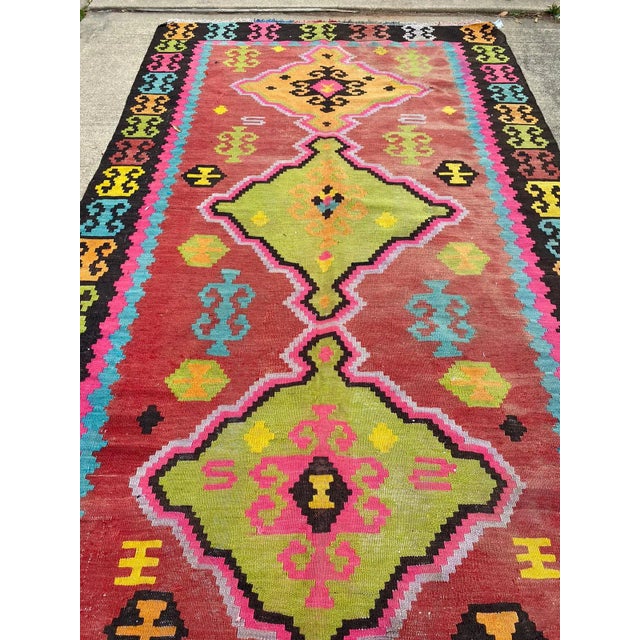 Vintage Turkish Caucasian Kilim Rug For Sale In Houston - Image 6 of 10