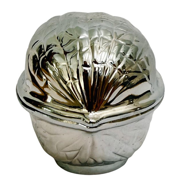 Mid-Century Silver-Plated Trompe L’Oeil Walnut Box With Gold Plated Interior For Sale In San Diego - Image 6 of 9