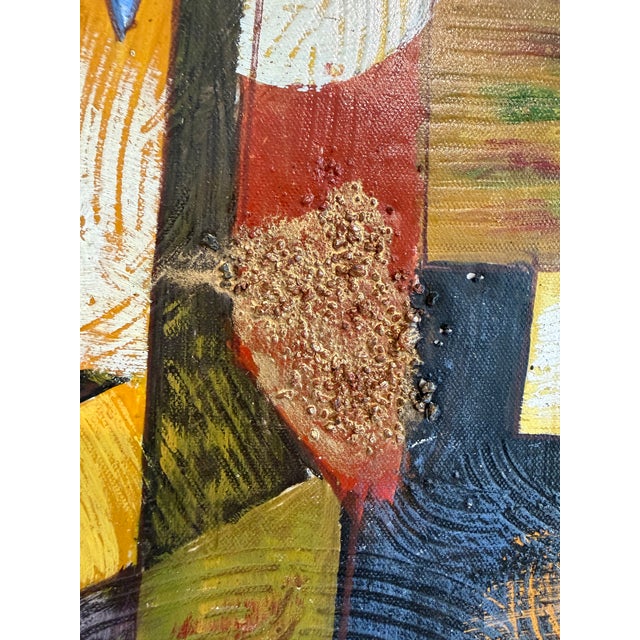 2020s Alena Kalen Modern Geometric Original Abstract Oil Painting Cubist Reverie” Coa For Sale - Image 5 of 9