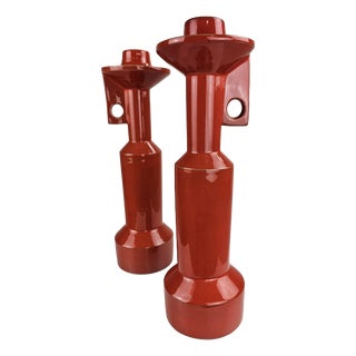 Ceramic Candlesticks by Enzo Bioli for Il Picchio, Italy, 1970s, Set of 2 For Sale
