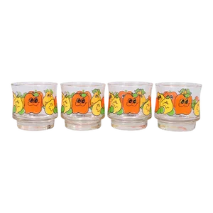 Nancy Lynn Cartoon Fruit Glasses - Set of 4
