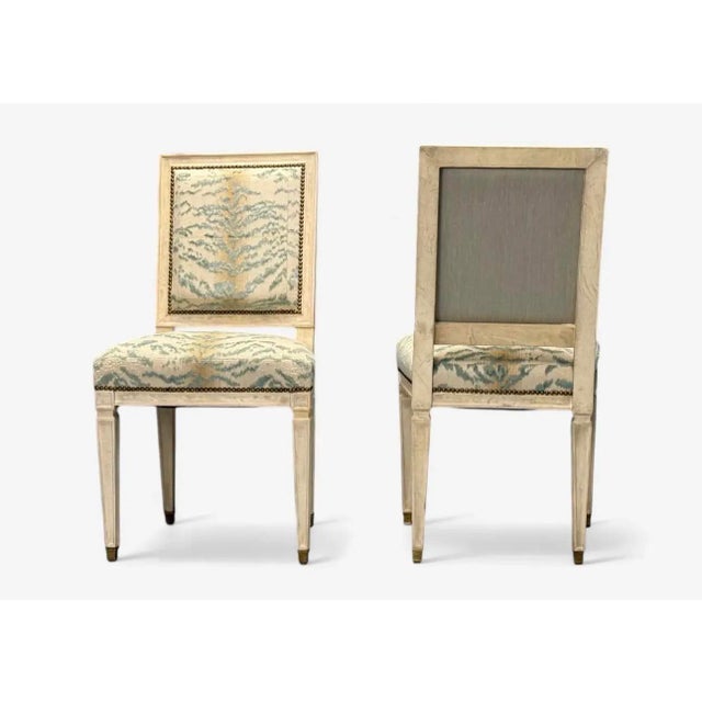 1930s Jean-Michel FrankLouis XVI Style, 4 Dining Side Chairs, Parchment, France For Sale - Image 15 of 17
