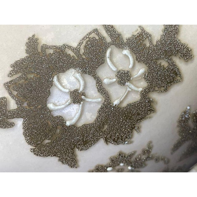 Vintage Italian Capodimonte Floral Relief Table Lamps - Pair For Sale - Image 10 of 12