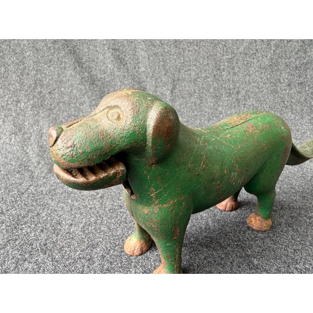 Antique Green Cast Iron Dog Nutcracker For Sale - Image 14 of 18