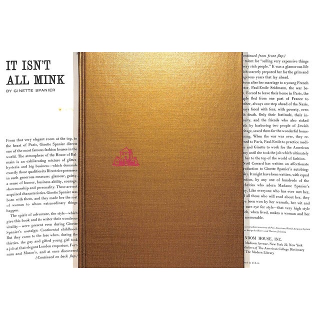 Traditional "It Isn't All Mink the Sparkling Autobiography of a Woman of Style" 1960 Spanier, Ginette For Sale - Image 3 of 11