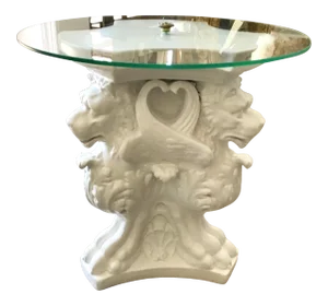 Hollywood Regency Cocktail Table With Griffins Carved Base