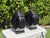 Vintage Sculptural Postmodern Black Ceramic Table Lamps, Pair For Sale In Naples, FL - Image 6 of 9