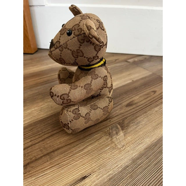 Realism Gucci Style Gg Monogram Canvas Teddy Bear For Sale - Image 3 of 8