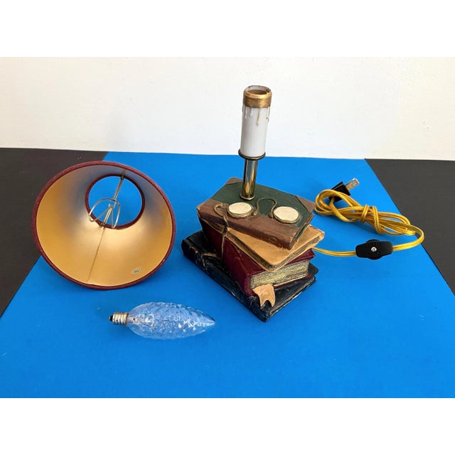 1970s Trompe l'Oeil Books Lamp For Sale - Image 18 of 18