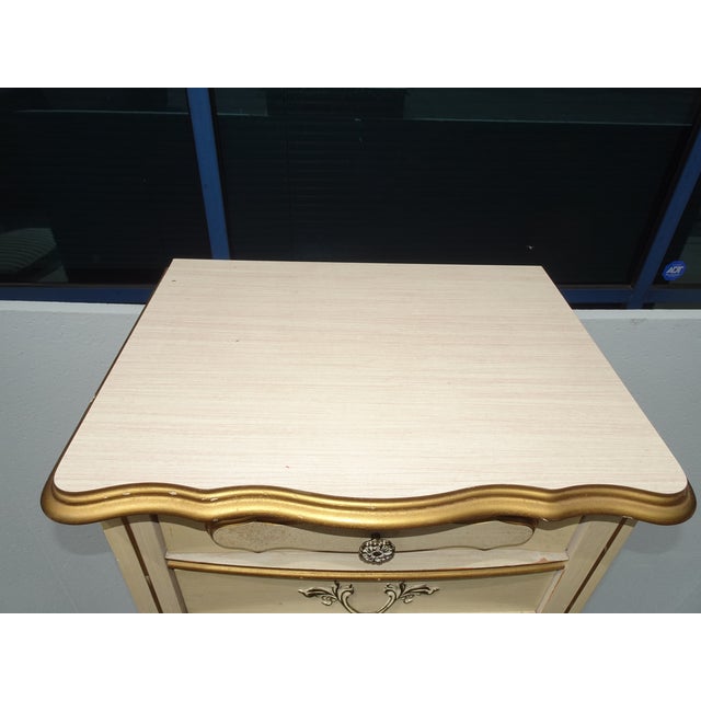 Vintage French Provincial Tallboy Dresser Lingerie Chest W Brass Hardware For Sale In Los Angeles - Image 6 of 16
