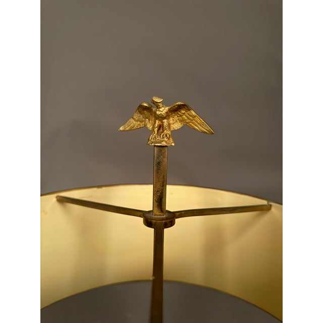 Early 20th Century French Bronze and Tall French Bouillotte Style Table Lamp With Red Hand-Painted Shade For Sale In Indianapolis - Image 6 of 16