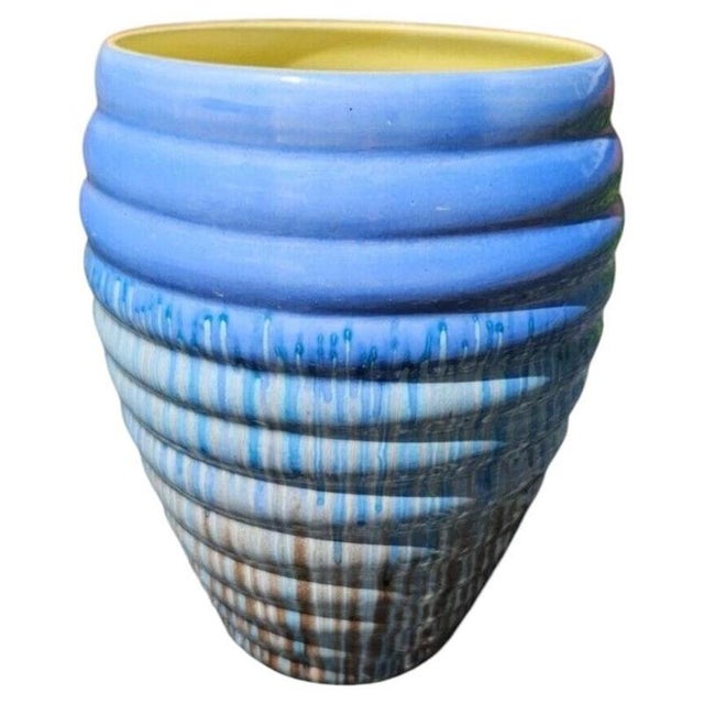 Art Deco Harmony Drip Ware Ribbed Vase from Shelley, 1930 For Sale - Image 3 of 5