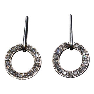 The Tooborac: White Gold and Diamond Dangler Earrings, 2 Pieces For Sale
