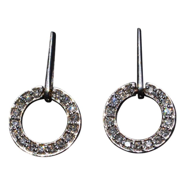 The Tooborac: White Gold and Diamond Dangler Earrings, 2 Pieces For Sale