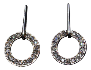 The Tooborac: White Gold and Diamond Dangler Earrings, 2 Pieces