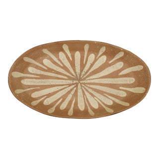 Signed Jobi Studio Pottery Oval Platter, Cape Cod, Mid-Century Modern For Sale
