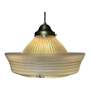 American Glass and Brass 1960's Pendant Fixture