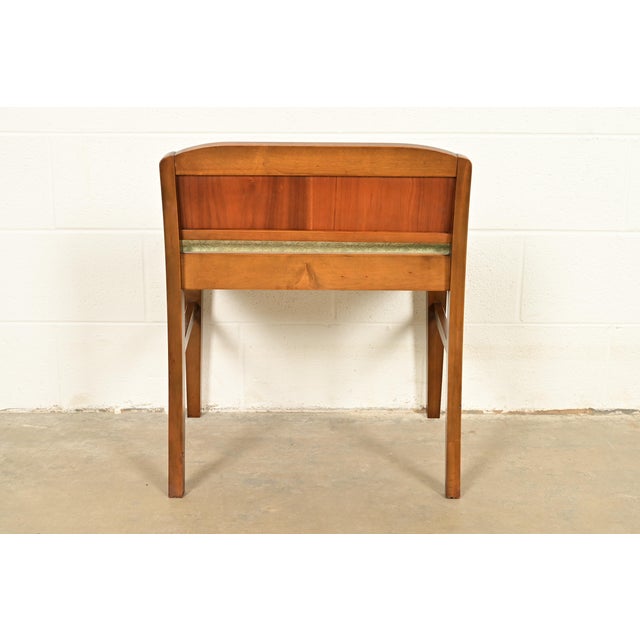 Art Deco Carved Walnut Vanity Stool | Circa 1920s For Sale - Image 10 of 11