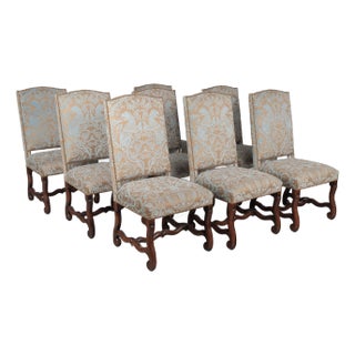 French Louis XVIII Style Os De Mouton Dining Chairs, Set of 8 For Sale