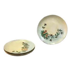 Early 20th Century Hand Painted Floral Limoges Porcelain Plates, Set of 4