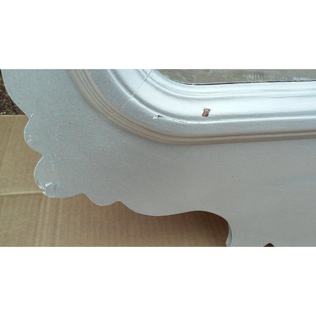 Large Scale Antique Silver Painted Wall Mirror For Sale - Image 4 of 5