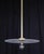 Mid 20th Century Industrial Flat Disc Milk Glass Brass Pole Pendant Light For Sale - Image 10 of 14