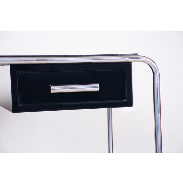 Bauhaus Black Writing Desk, Germany, 1930s For Sale - Image 6 of 14