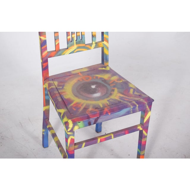 Portuguese Painted Chair by Francisco Camilo, 1950s For Sale - Image 4 of 12