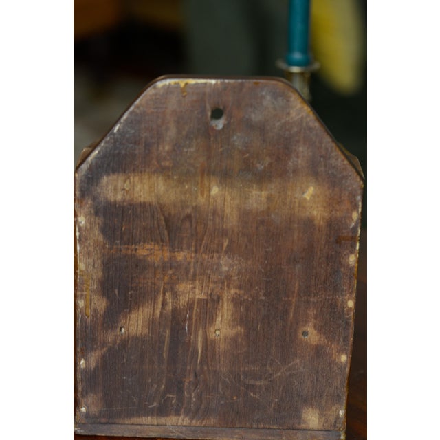 Vintage Primitive Wooden Large Hanging Fireside Candle Box Salt Box For Sale - Image 15 of 15
