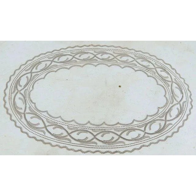 Late 19th Century Silver Footed Oval Bowl with Pierced Edge and Bright Cut Center Motif For Sale - Image 5 of 7