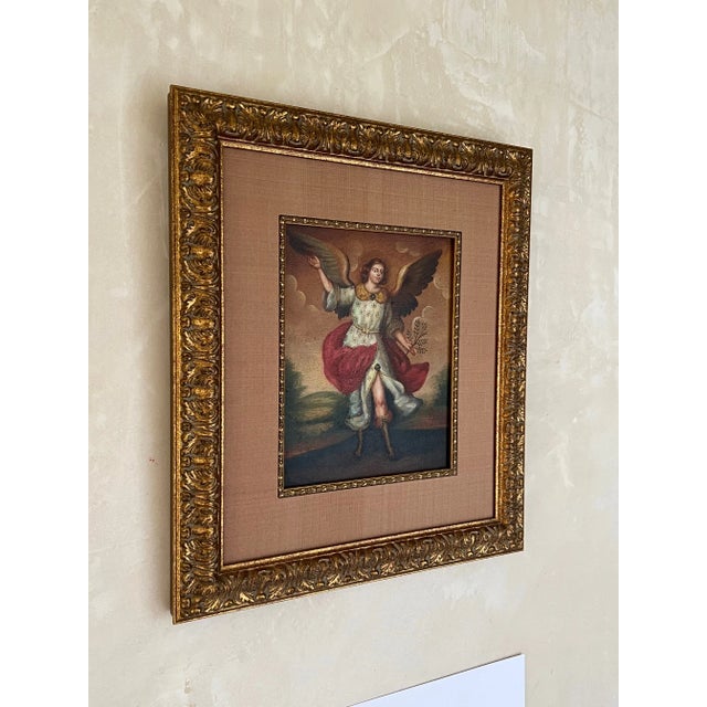 Red Cuzco School Revival Painting, C. 1900 For Sale - Image 8 of 13