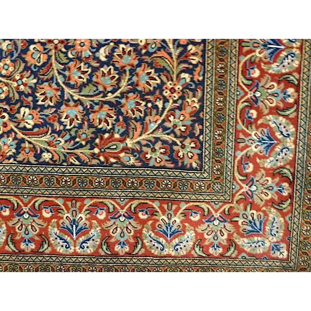 Blue Ghom Rug in Wool and Cotton, 1980s For Sale - Image 8 of 11