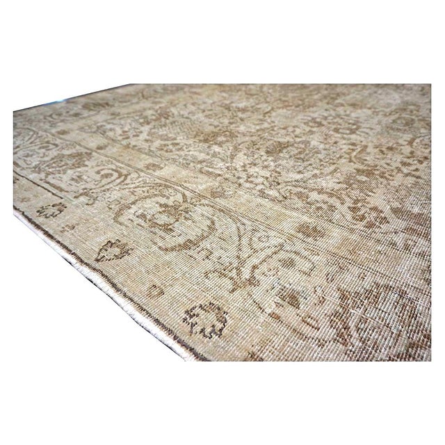 Antique Persian Sultanabad Wool 6 x 9 Grey, Ivory & Tan Handmade Area Rug #1142950 For Sale - Image 10 of 13