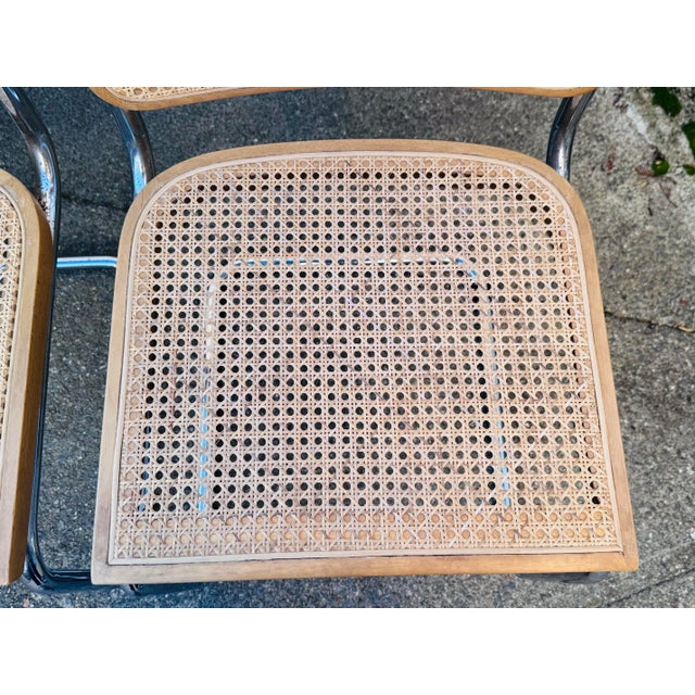 Vintage 1970s Marcel Breuer Cesca Caned Italian Dining Chairs, Set of 4 For Sale In Boston - Image 6 of 12