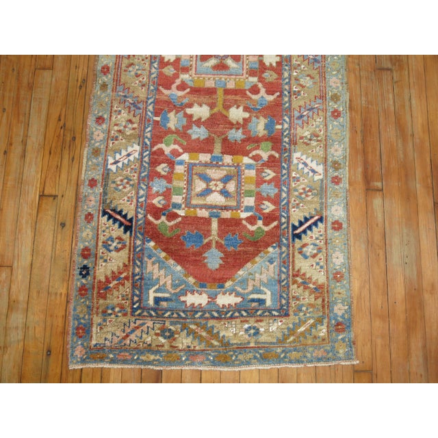Long Antique Persian Heriz Runner For Sale - Image 16 of 18