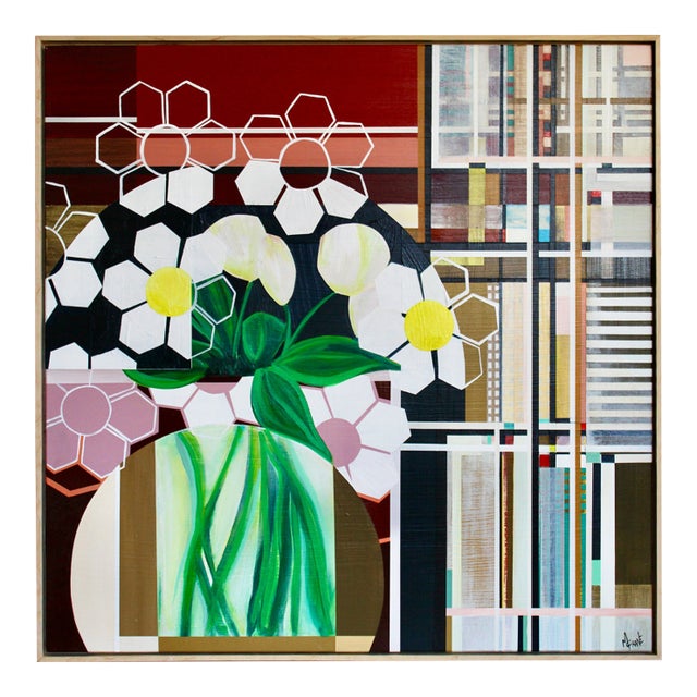 Contemporary Painting "Floral Woven" by Mary Crane Nutter For Sale