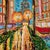Impressionist style original oil painting on canvas, done with a pallet knife, vibrantly colored street scene of a lone...