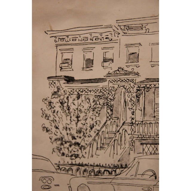 Mid 20th Century "City With Cars" Modernist Abstract Print by R. MacMillan, Framed For Sale - Image 4 of 6