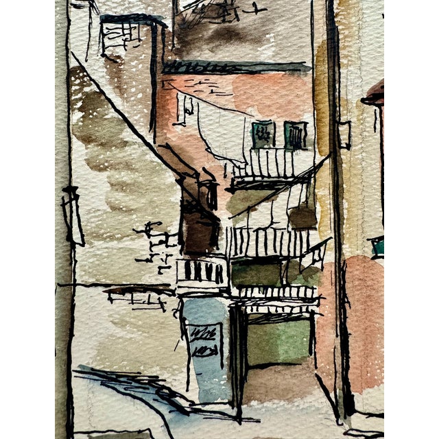 Original watercolor on paper by Henry Emil Salloch, also known as Heinz Emil Salloch, the German-born American artist and...