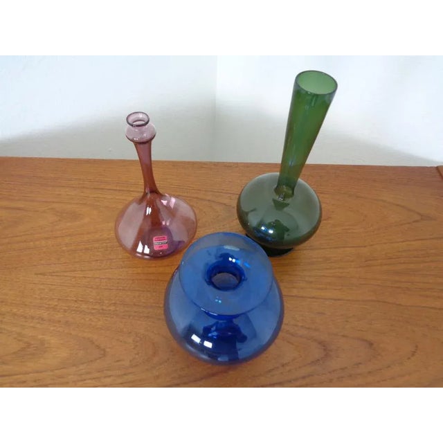 Blown Vases by Thuringian Glaskunst Lauscha, 1960, Set of 3 For Sale - Image 6 of 16