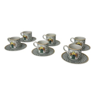 Villeroy & Boch Basket Cups and Saucers - Set of 6 For Sale