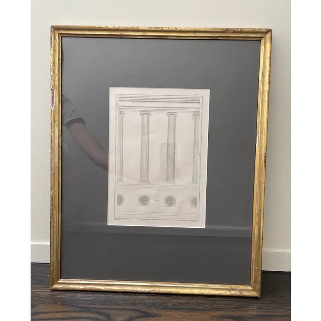 1842 Ionic Order Column and Capital with Volutes Palladio Architect Print, Antique Lithograph, Four Books of Architecture,...
