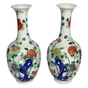 Kangxi Period Famille Verte Vases, 1662-1722, Set of 2