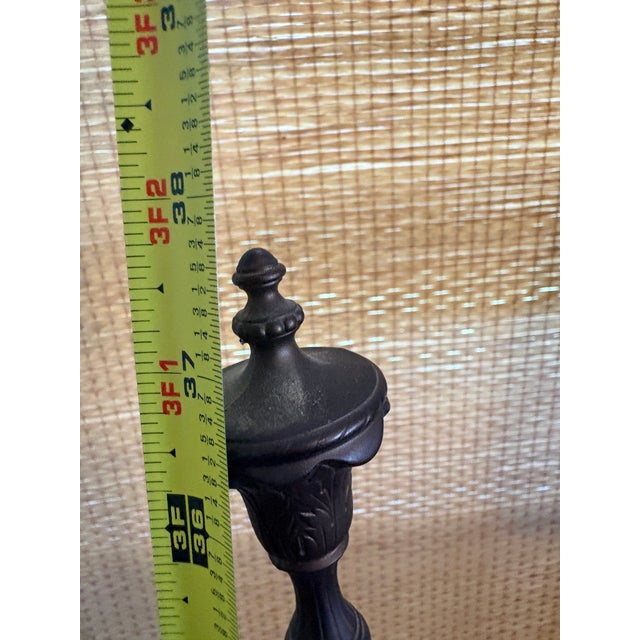 Mid 20th Century Hollywood Regency Green Ceramic and Brass Hurricane Table Lamps - a Pair For Sale - Image 14 of 14