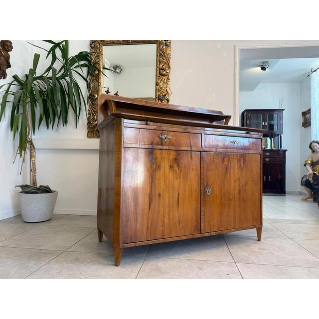 Biedermeier Sideboard in Walnut Veneer, 1900 For Sale - Image 3 of 17