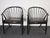 Pair of ebonized beechwood “Solfjädern” (Sunfeather) lounge chairs designed by Sonna Rosén in 1948 for Nässjö Stolfabrik,...
